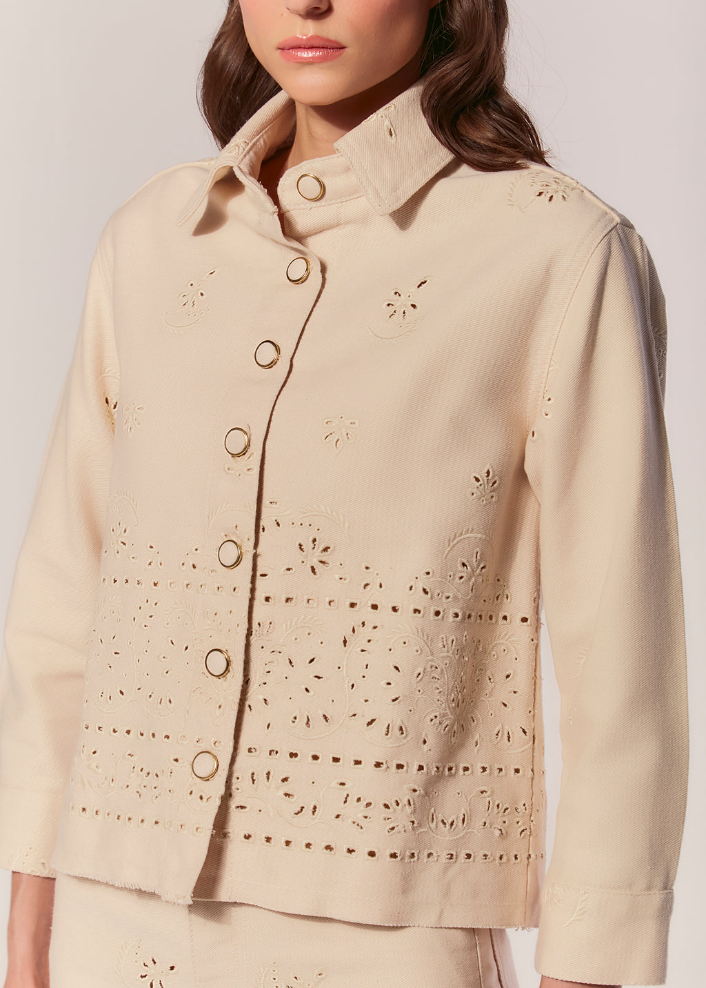 EMBROIDERED LONG SLEEVE TWILL SHIRT BAM