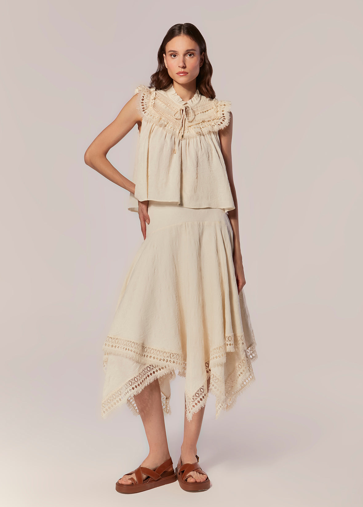 POINTED MIDI SKIRT  KERMAN