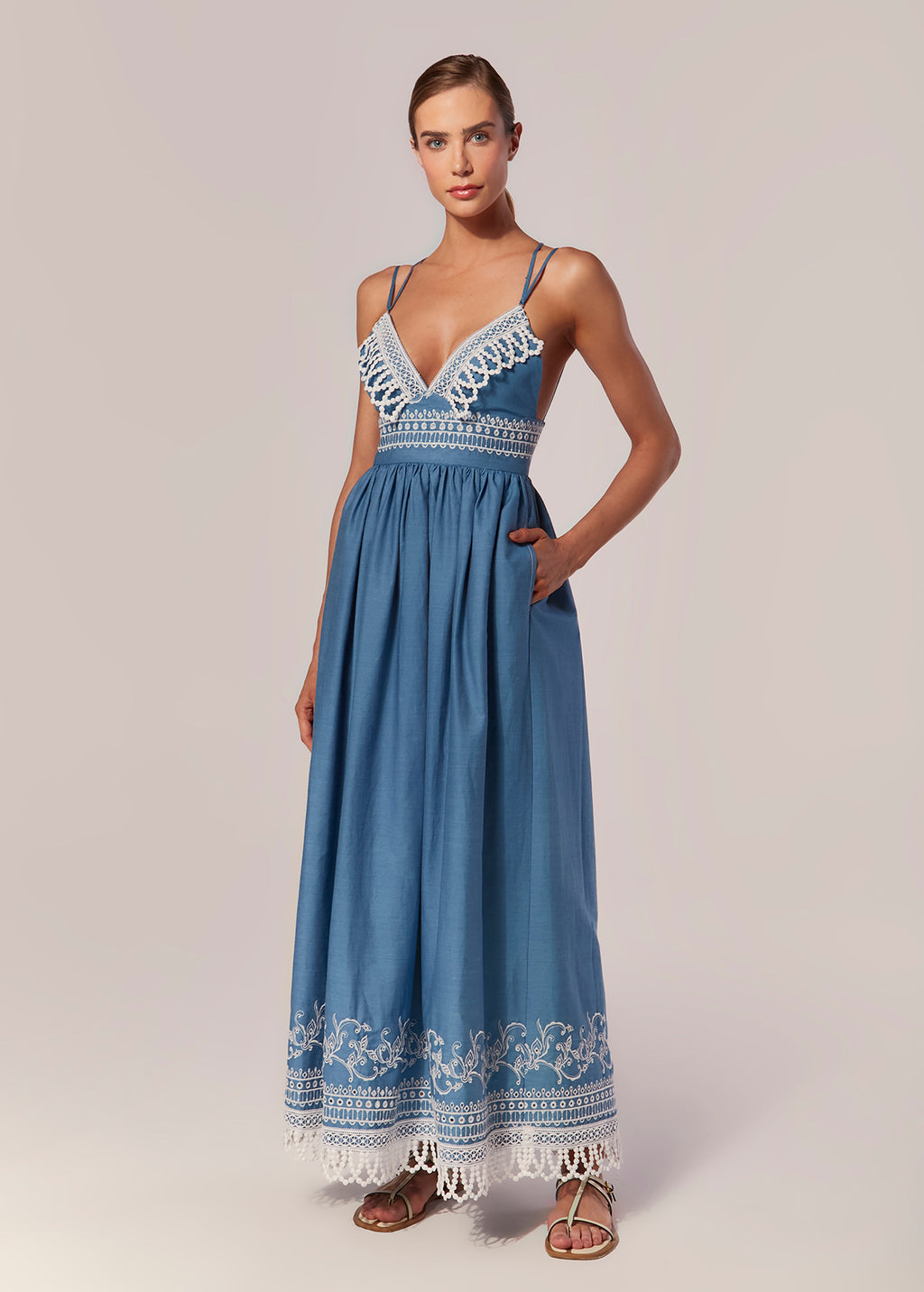 EMBROIDERED MAXI DRESS