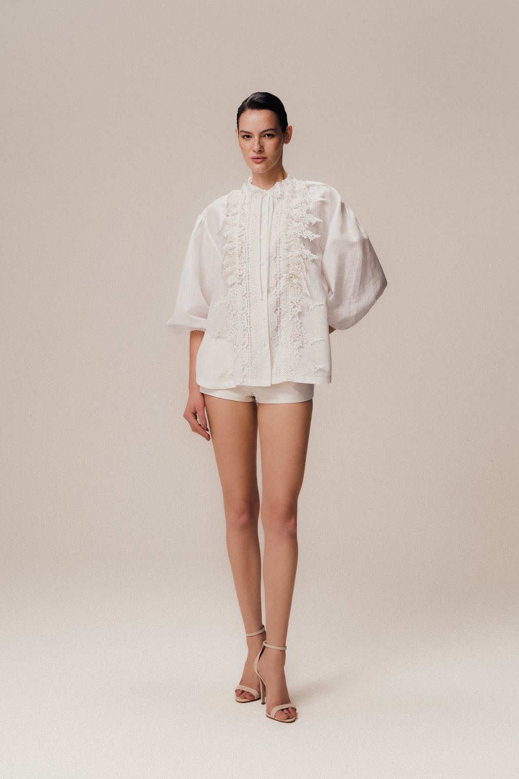 SHIRT M/L LINEN OFF-WHITE