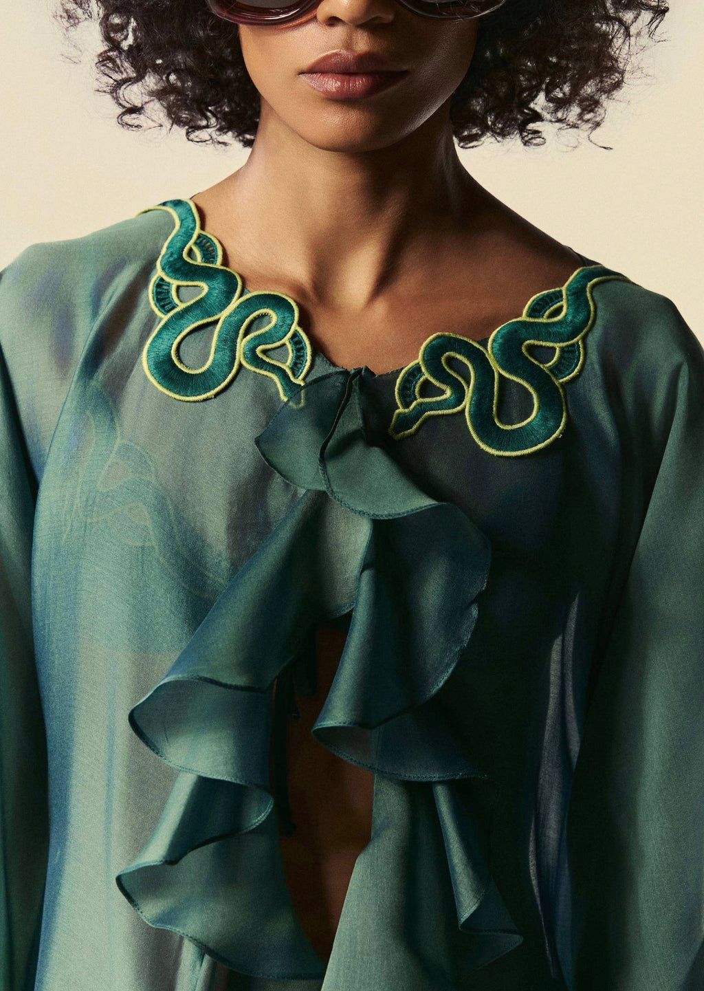 SHORT RUFFLED KAFTAN DESTINO