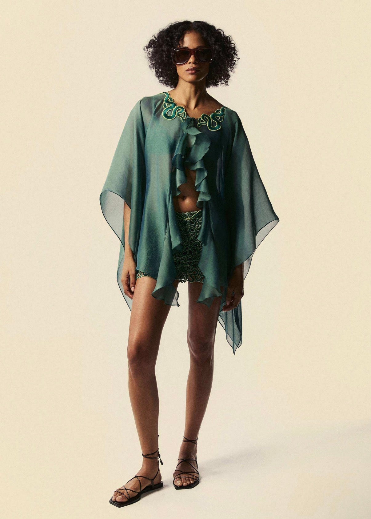 SHORT RUFFLED KAFTAN DESTINO