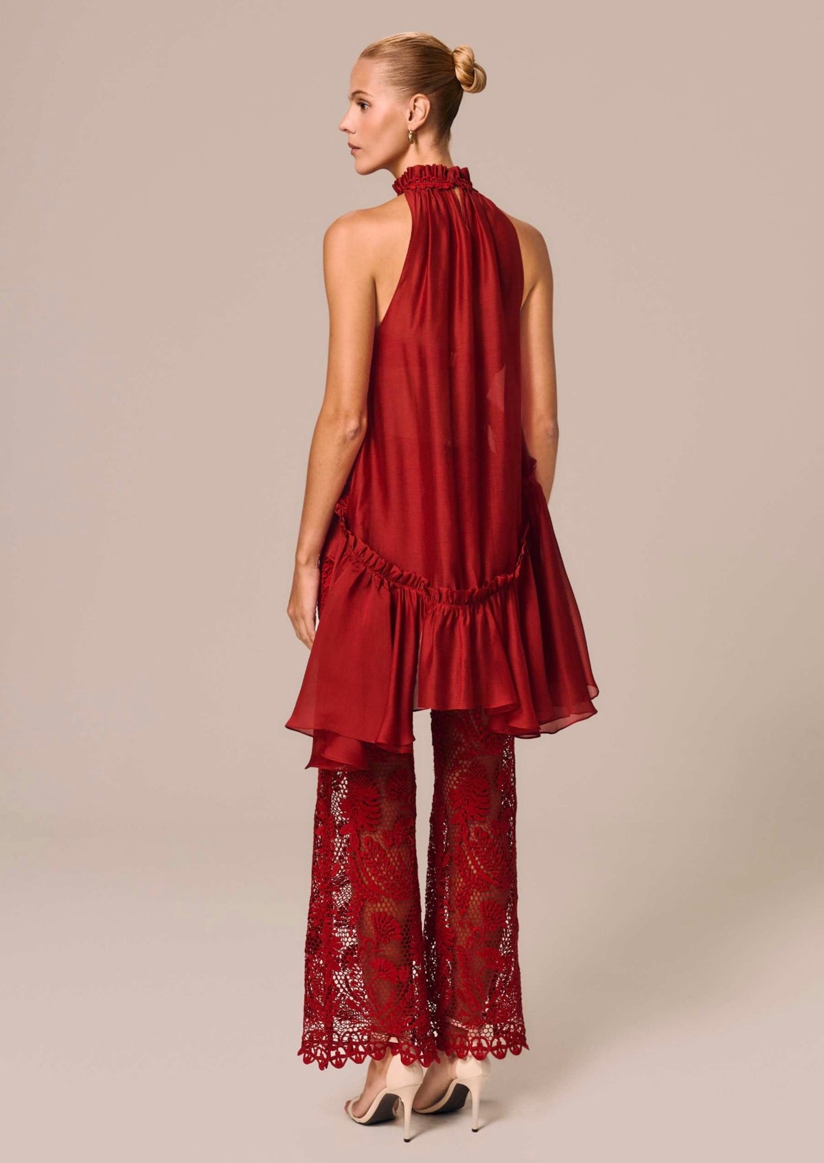 ASYMMETRIC BLOUSE WITH RUFFLES DESIDERIO