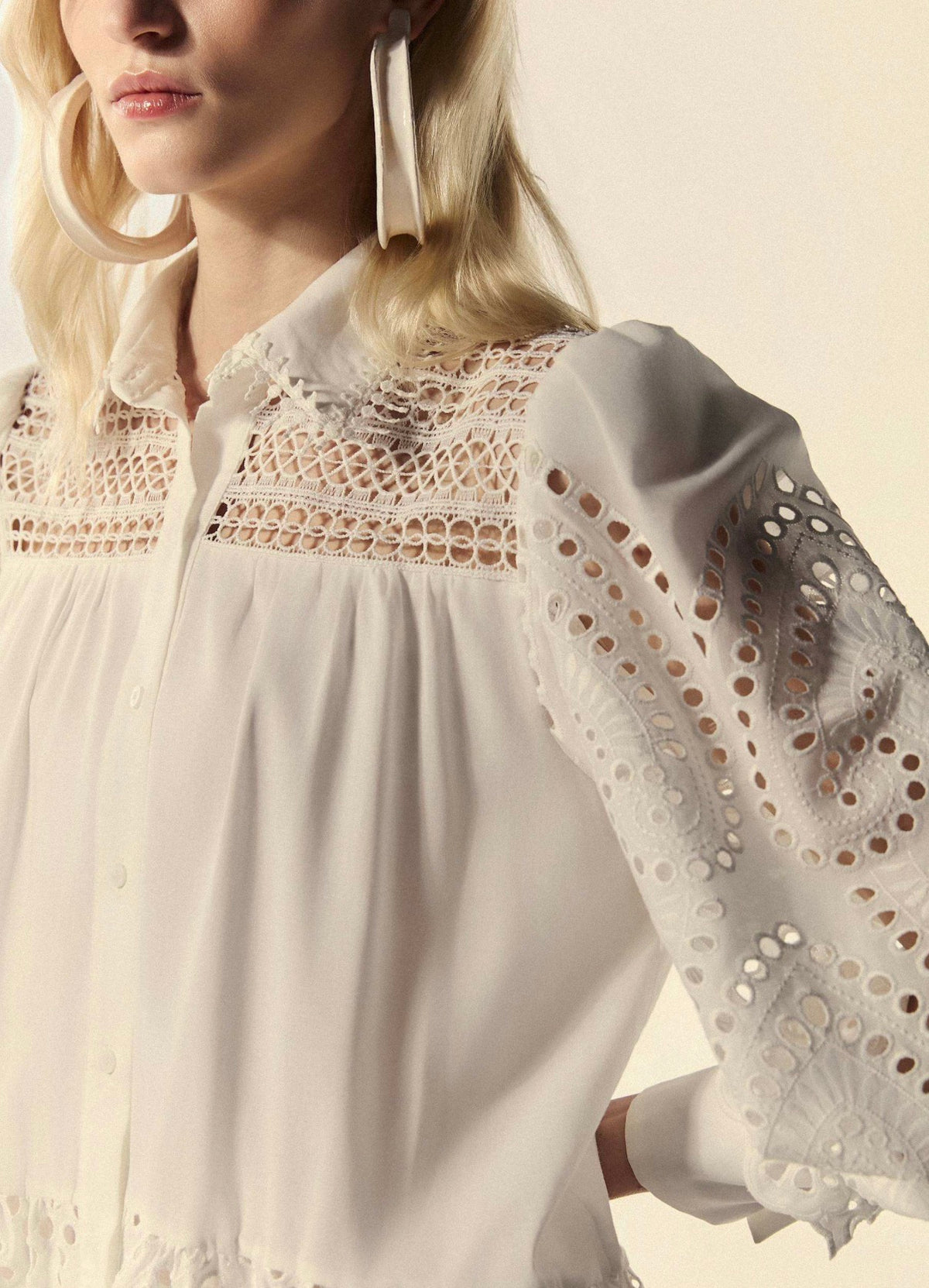 SHORT LONG-SLEEVE SHIRT DRESS LUMINA