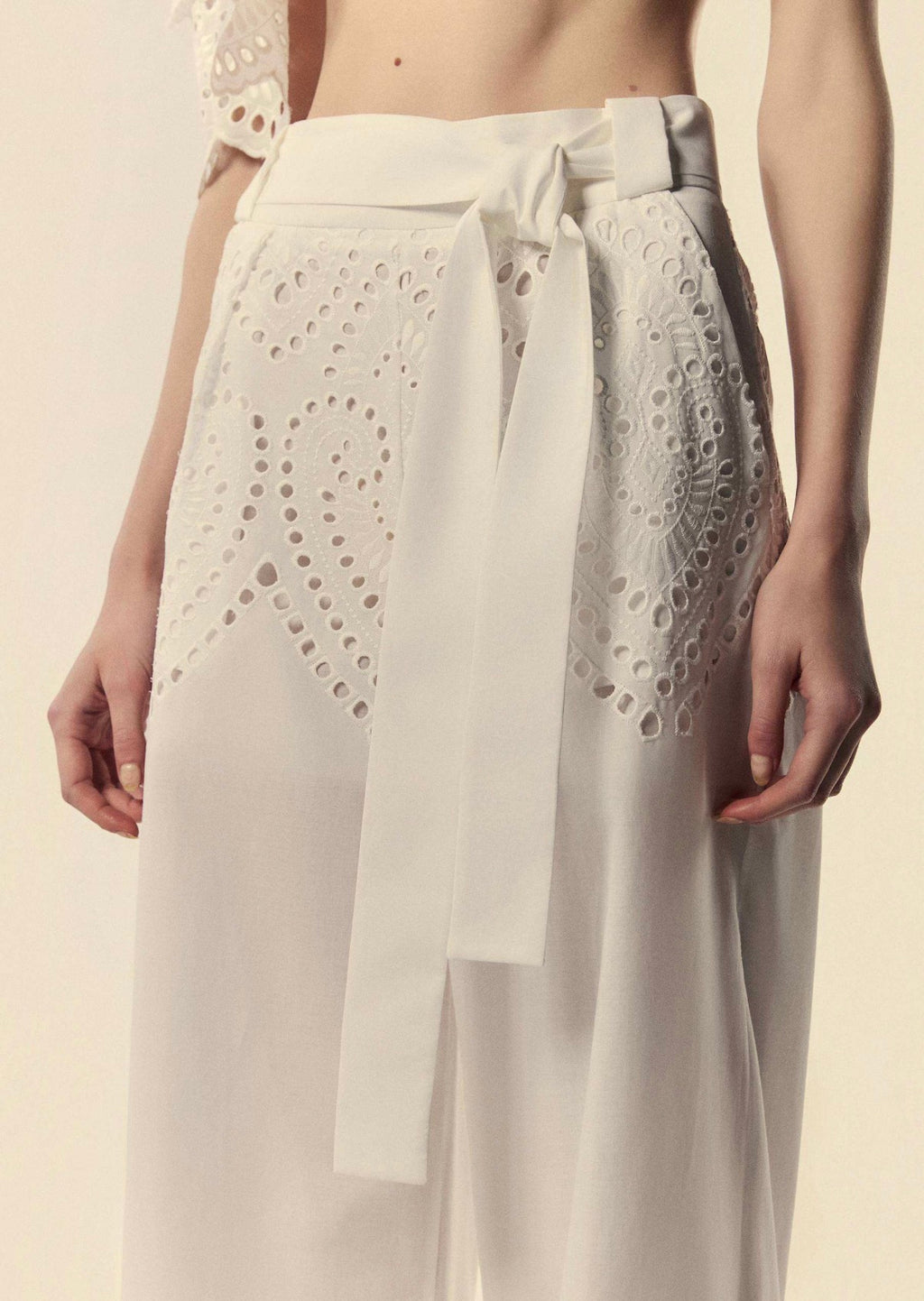 WIDE-LEG PANTS WITH SASH LUMINA