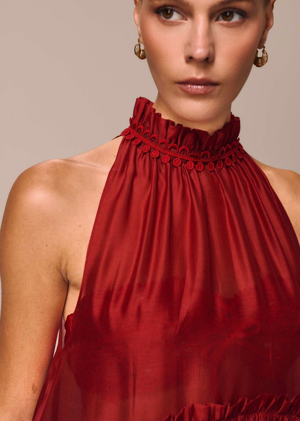 ASYMMETRIC BLOUSE WITH RUFFLES DESIDERIO