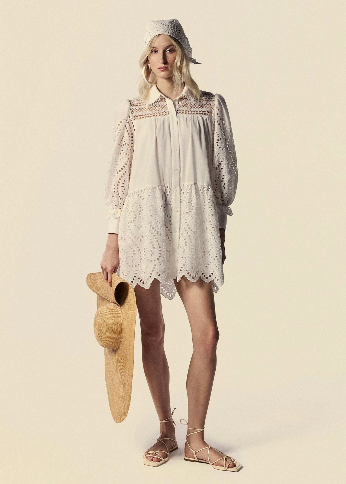 SHORT LONG-SLEEVE SHIRT DRESS LUMINA