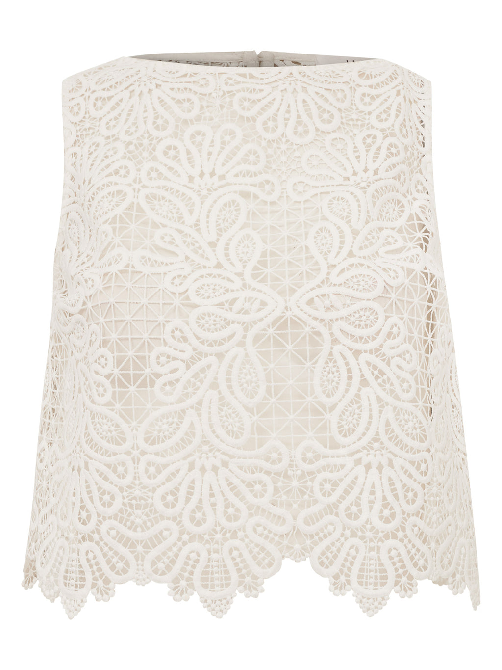 ORGANIC OFF-WHITE EMBROIDERED SHORT SKIRT