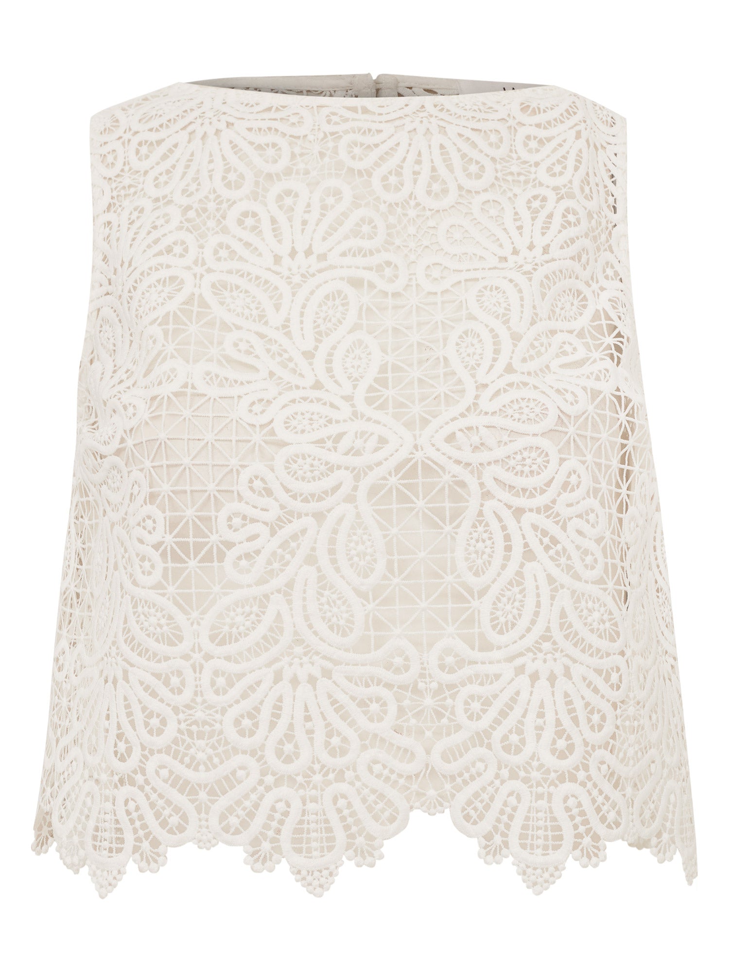 ORGANIC OFF-WHITE EMBROIDERED SHORT SKIRT