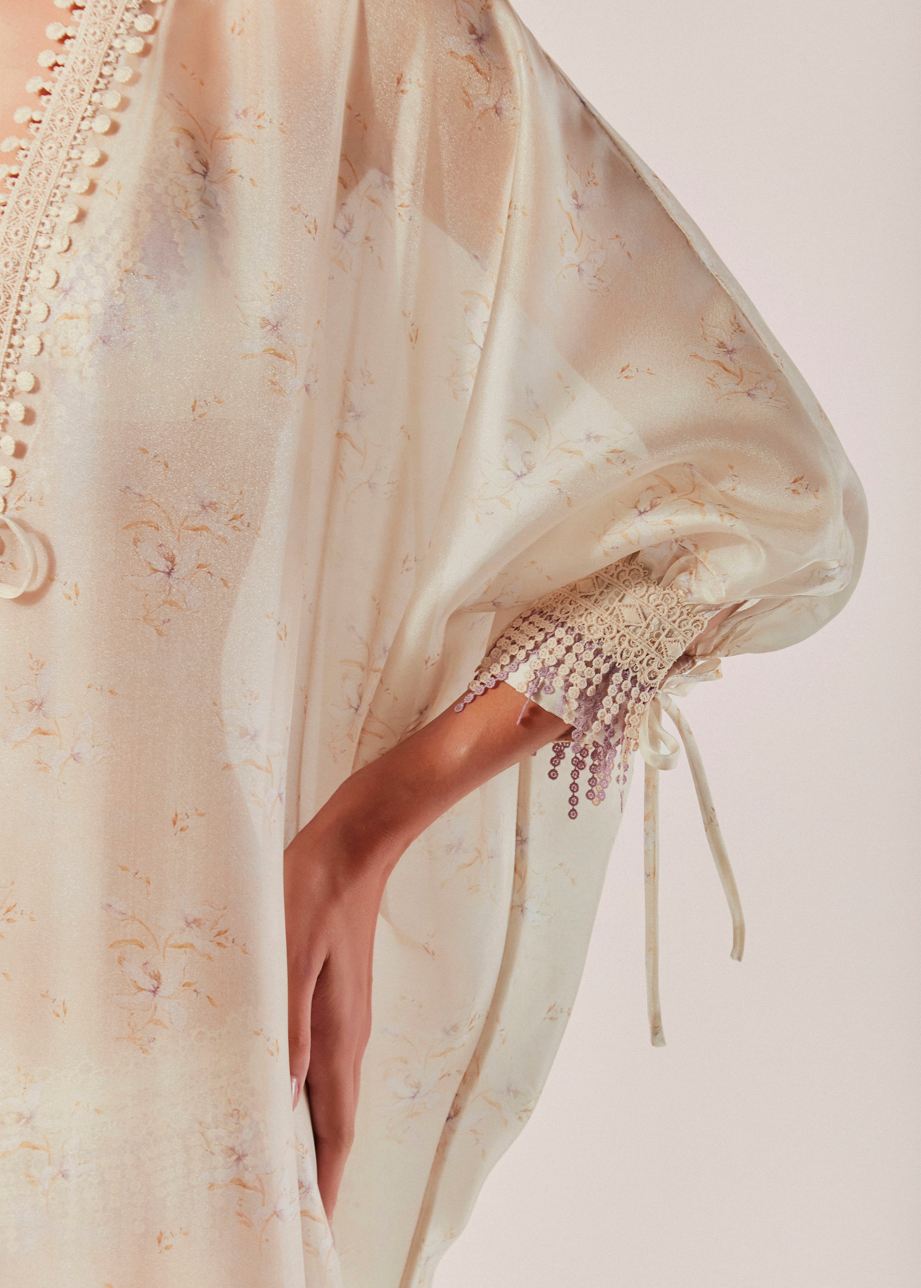 Printed Long Kaftan with Long Sleeves Conchiglia