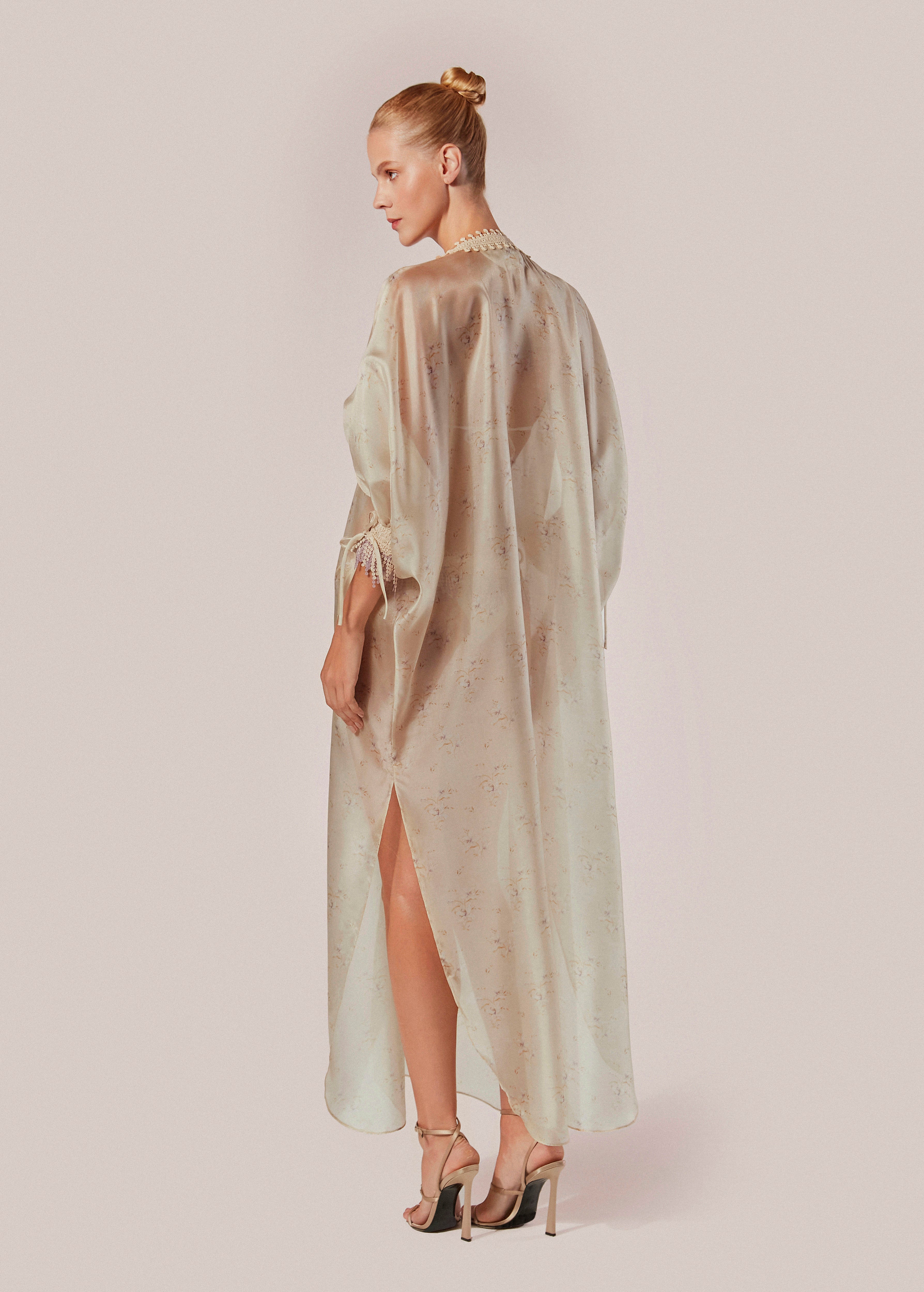 Printed Long Kaftan with Long Sleeves Conchiglia