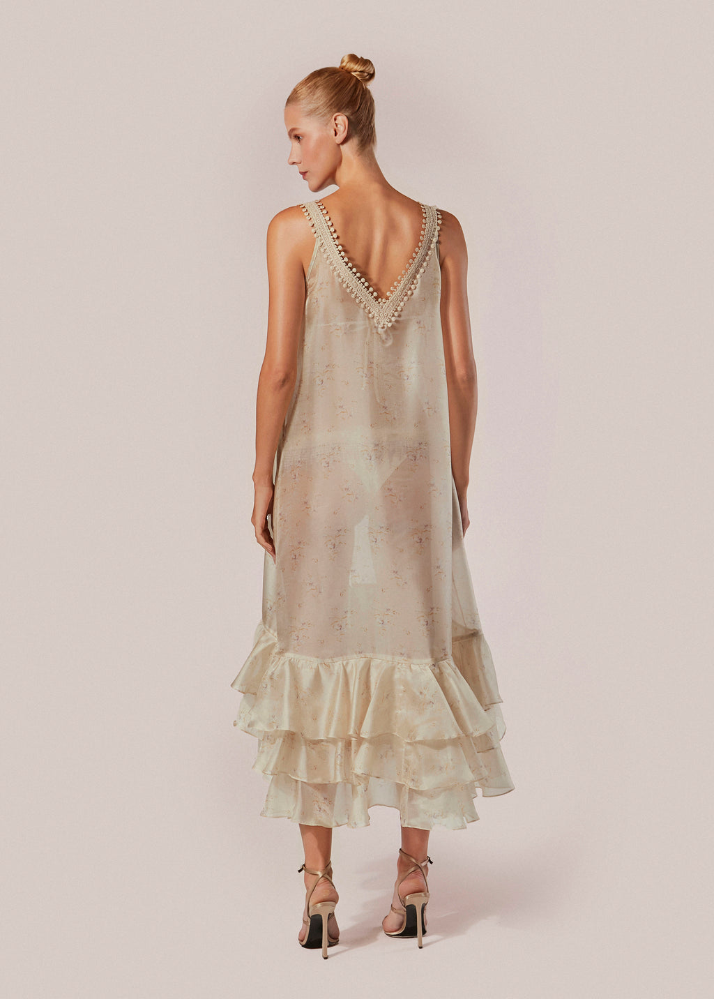 Printed Long Kaftan with Straps Conchiglia