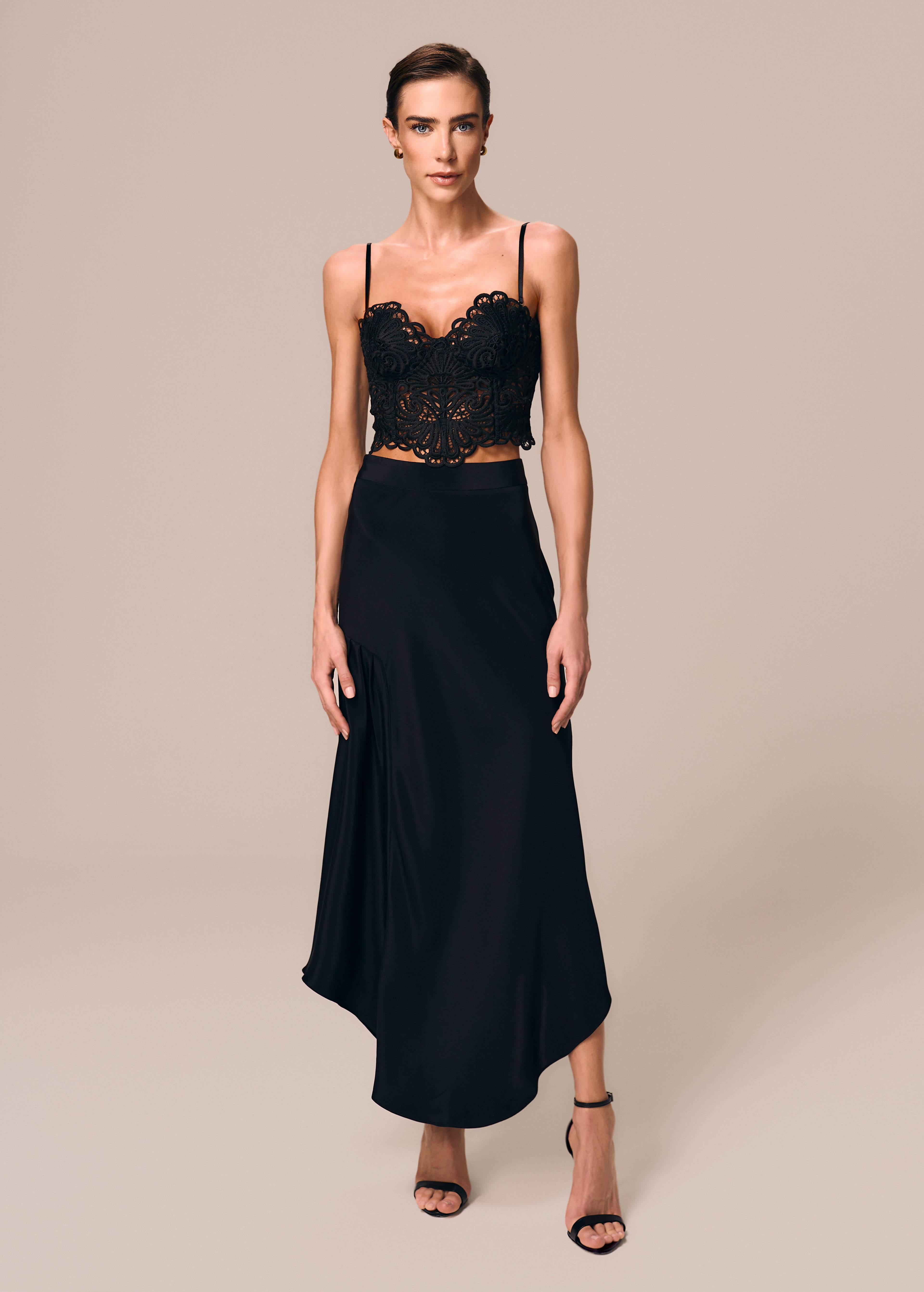 MIDI SKIRT 100% SILK CREPE FILIGRANAS