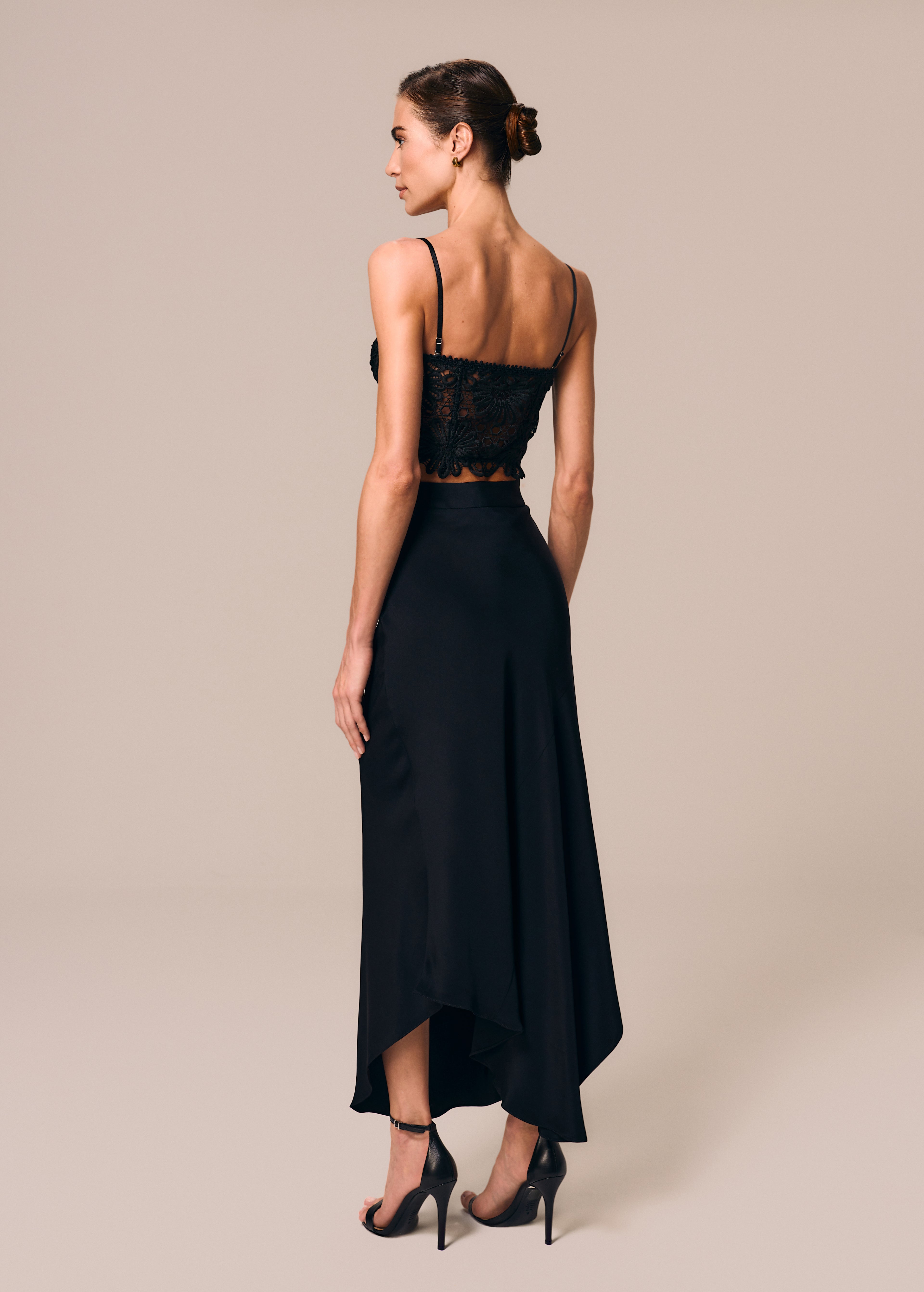 MIDI SKIRT 100% SILK CREPE FILIGRANAS