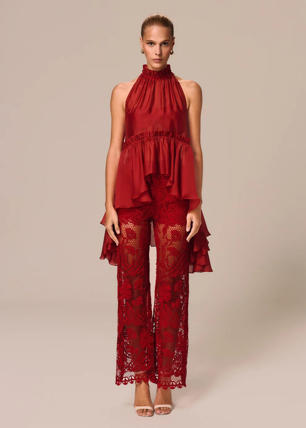 ASYMMETRIC BLOUSE WITH RUFFLES DESIDERIO