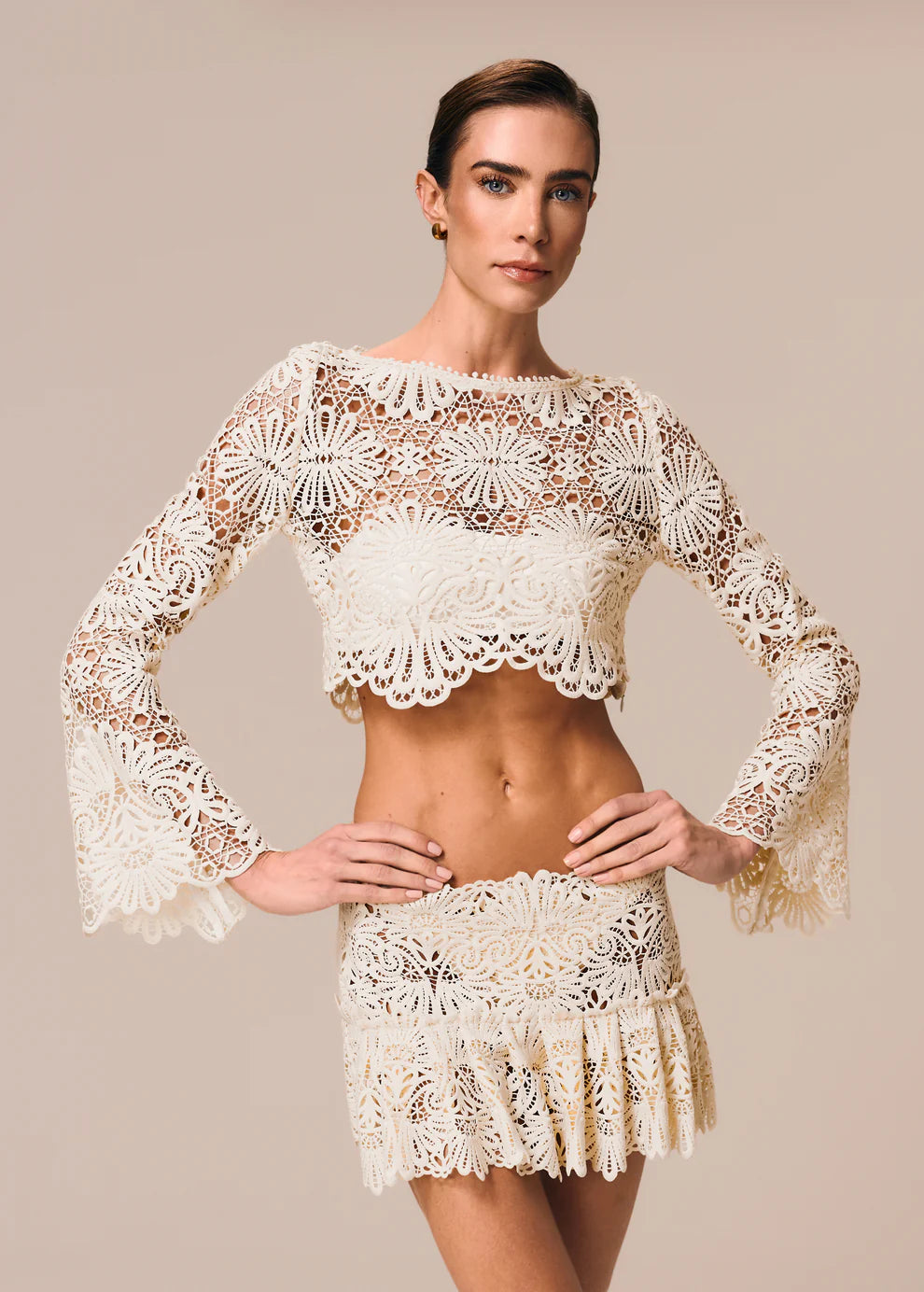 LONG SLEEVE CROPPED TOP CERAMICA