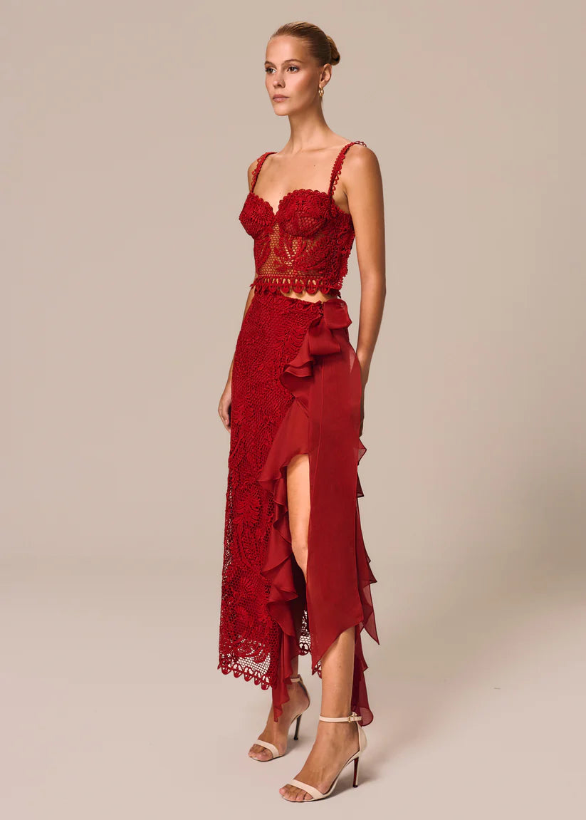 ASYMMETRIC SKIRT WITH RUFFLES RADICE