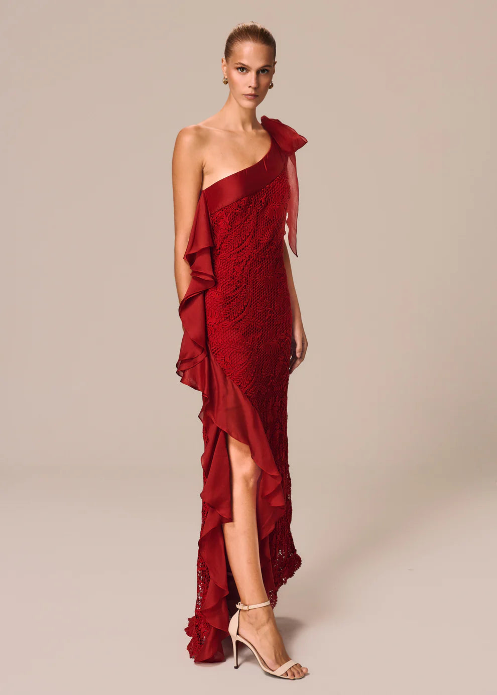 ASYMMETRIC DRESS WITH RUFFLES RADICE