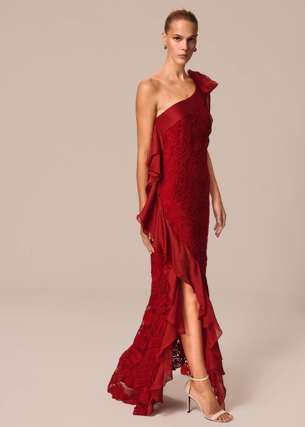 ASYMMETRIC DRESS WITH RUFFLES RADICE